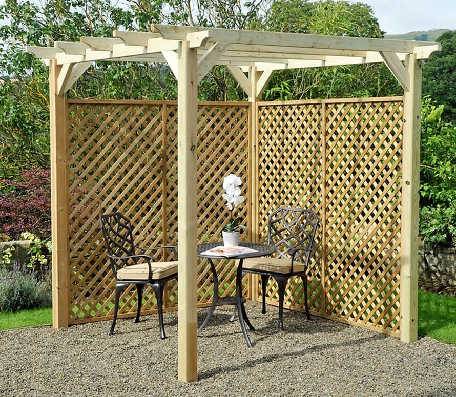 M&M 6' x 6' Coppice Wooden Garden Pergola Kit