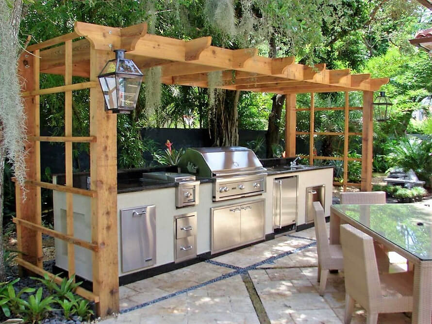 Wood Pergola in Vineyard