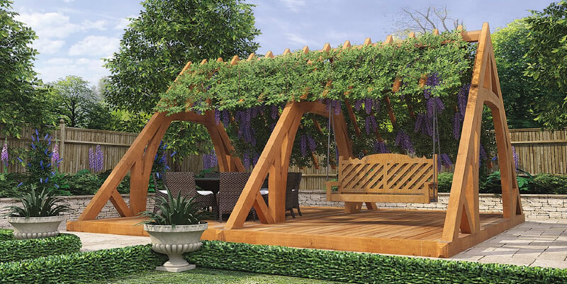 patio garden swing arbor