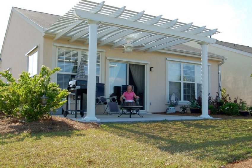 Attached Pergola Enhances Grandeur of House Pergola Gazebos