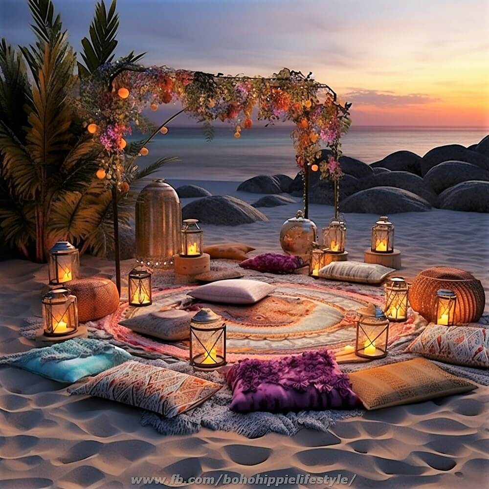 Bohemian and Hippie Style Beach Patio Lounge (14)