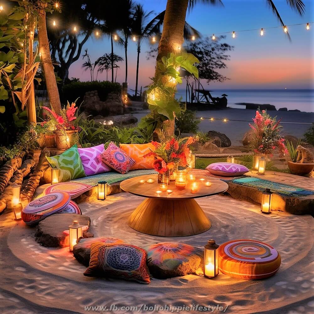 Bohemian and Hippie Style Beach Patio Lounge (21)
