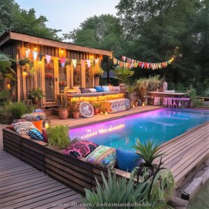 Backyard Garden Pool Design Ideas With Bohemian Style Decor – Pergola ...