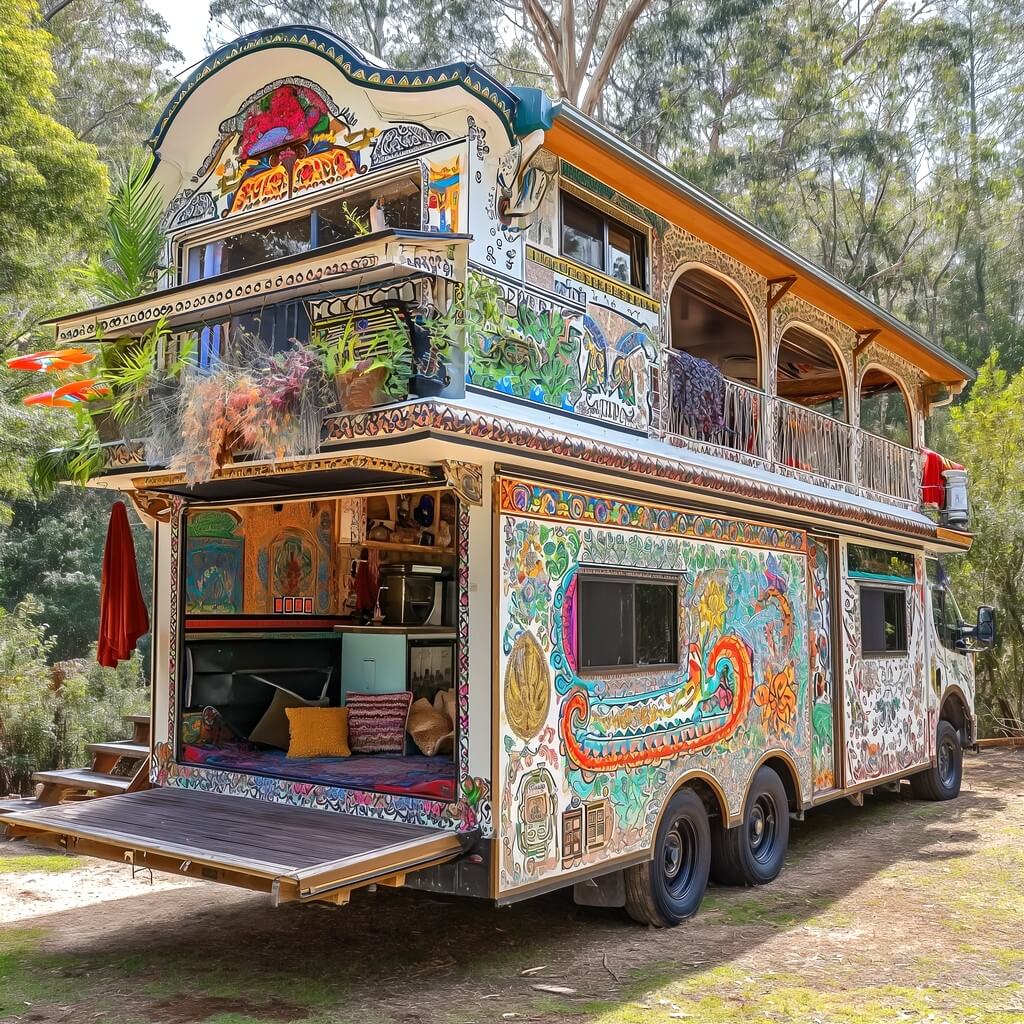 hippie boho style van and RV campers (10)
