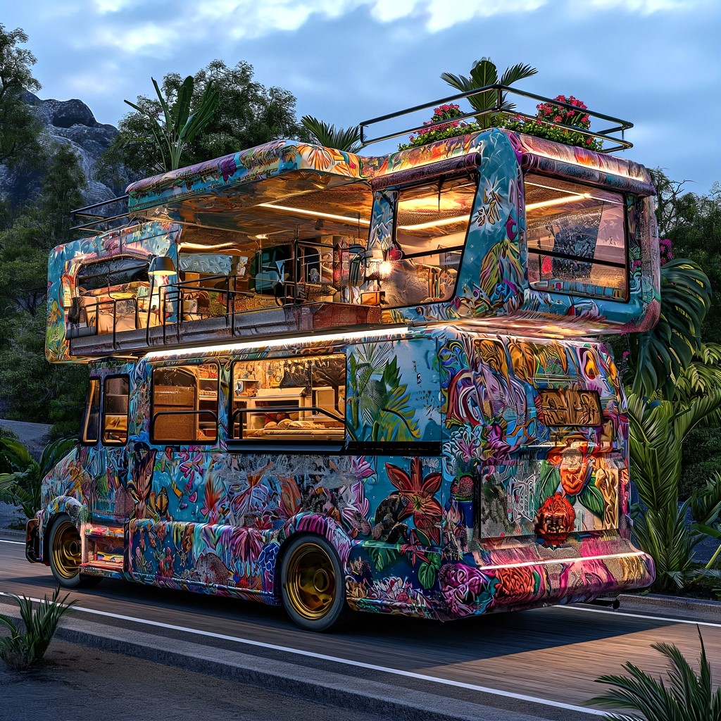 hippie boho style van and RV campers (23)